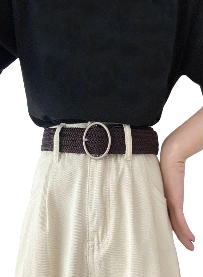 Swtddy 2 Pack Women's Stretch Braided Web Belts Elastic For Jeans Casual Pants Dresses Belt - Image 3